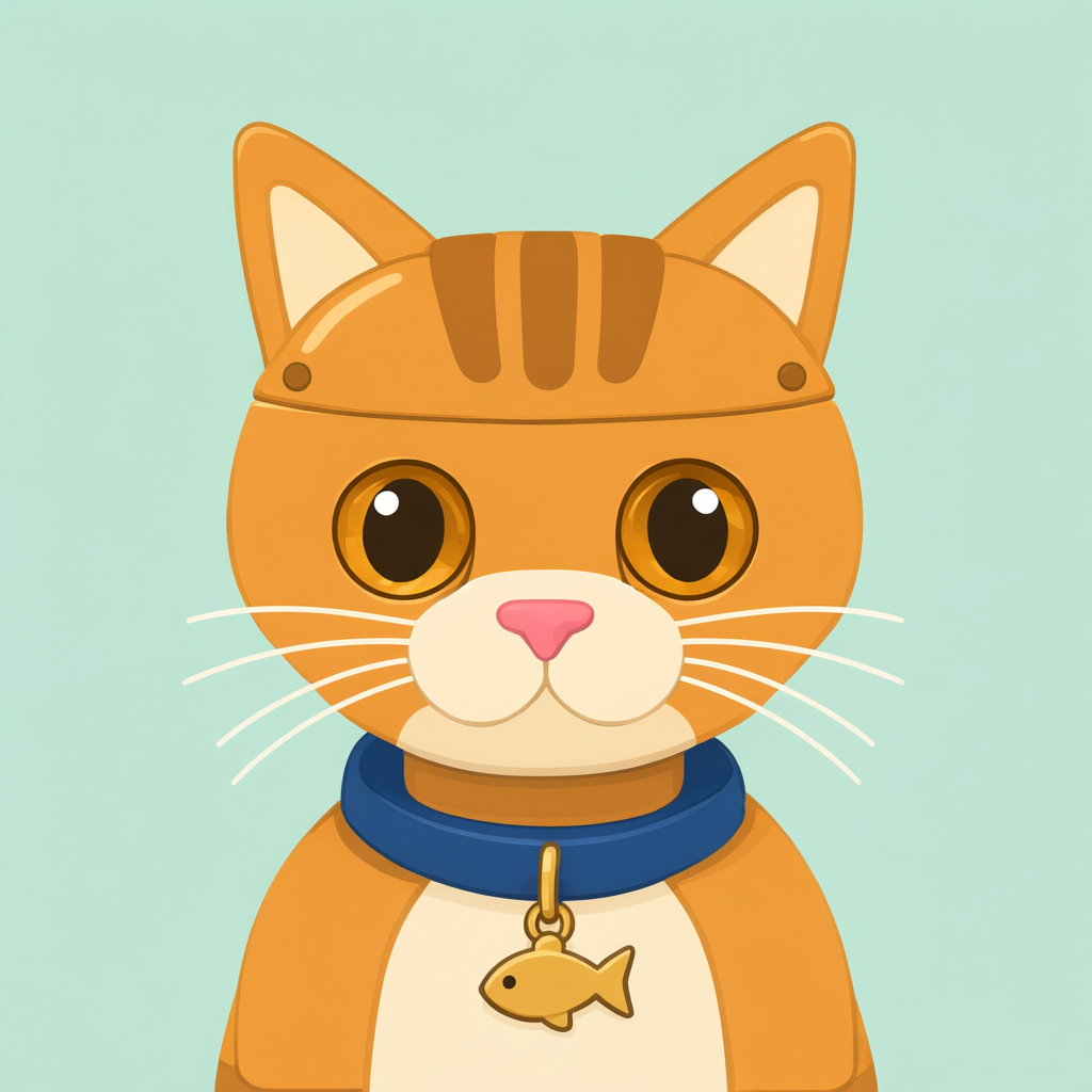 orange tabby cat minimal bot icon